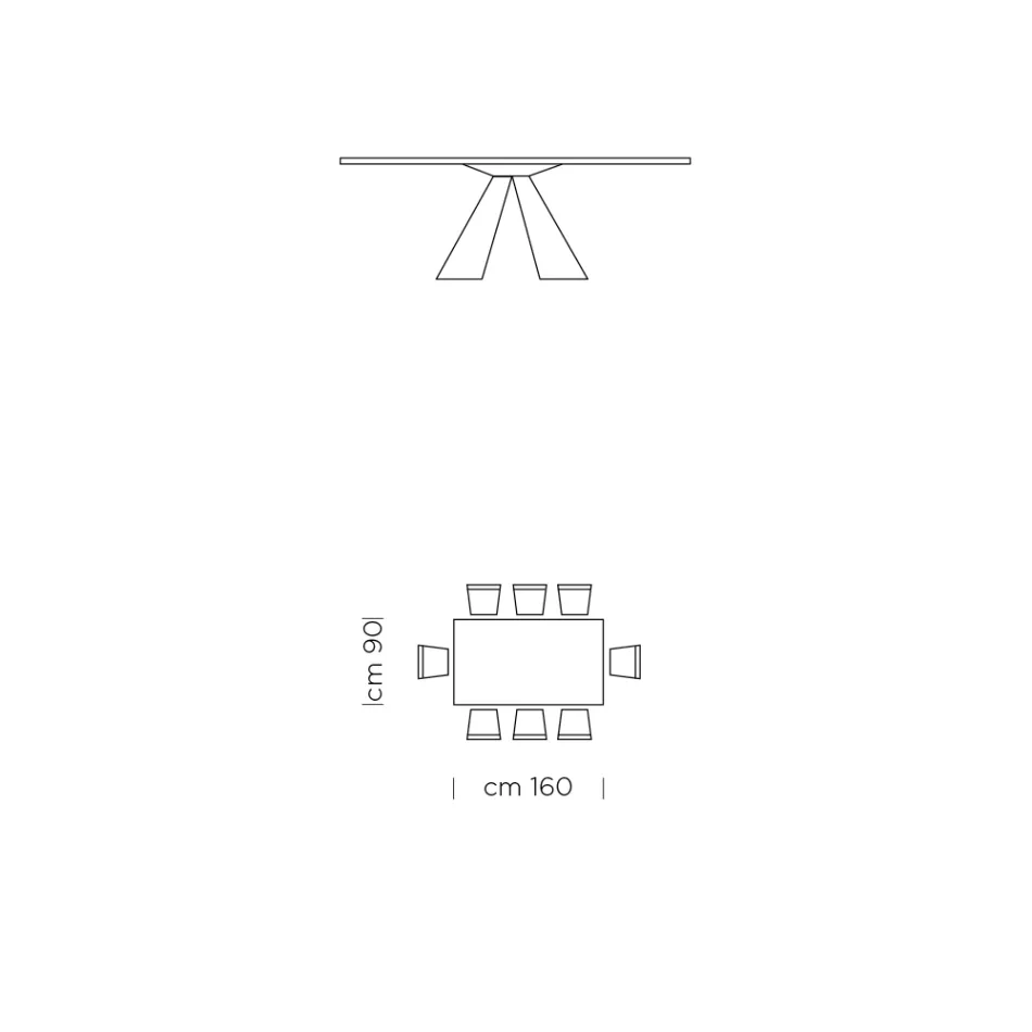 Esstisch mit Fenix-Platte und Stahlgestell, hergestellt in Italien – Dalmatiner Viadurini