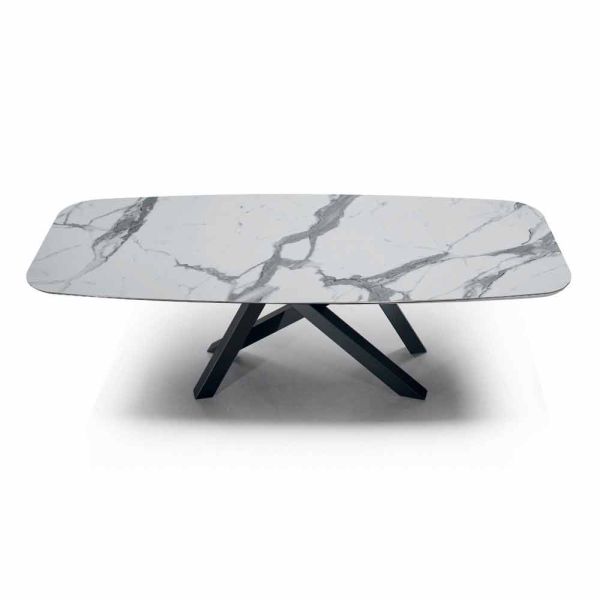 Esstisch mit platte aus hochwertigem hypermarble made in italy - settimmio