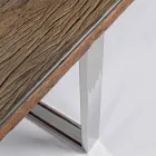 Homemotion Esstisch mit Holz und gehärtetem Glas - Blanco Viadurini