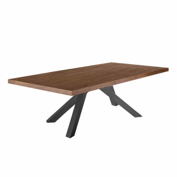 Esstisch mit furnierter holzplatte made in italy - settimmio