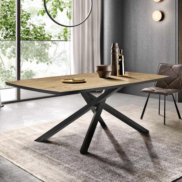 Esstisch mit platte aus eichenfurnier made in italy - antonino