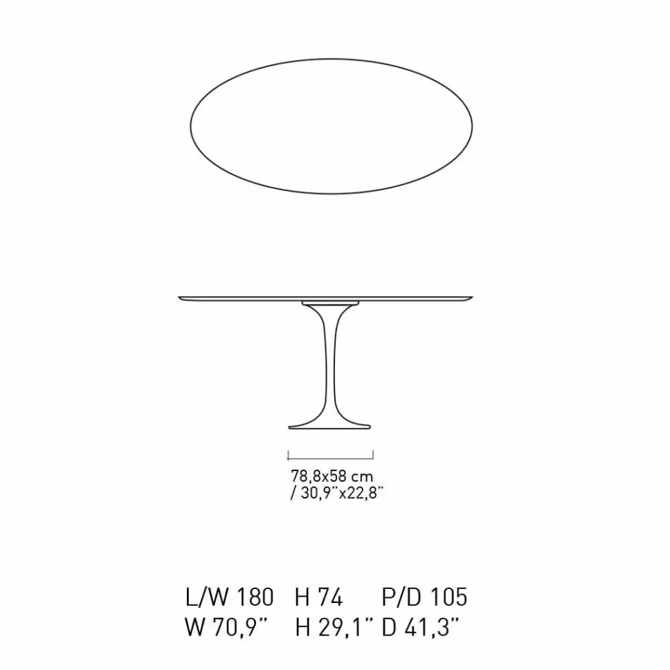 Esstisch mit ovaler Marmorplatte Made in Italy - Superb Viadurini