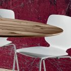 Esstisch mit ovaler Sperrholzplatte, hergestellt in Italien – Brontolo Viadurini