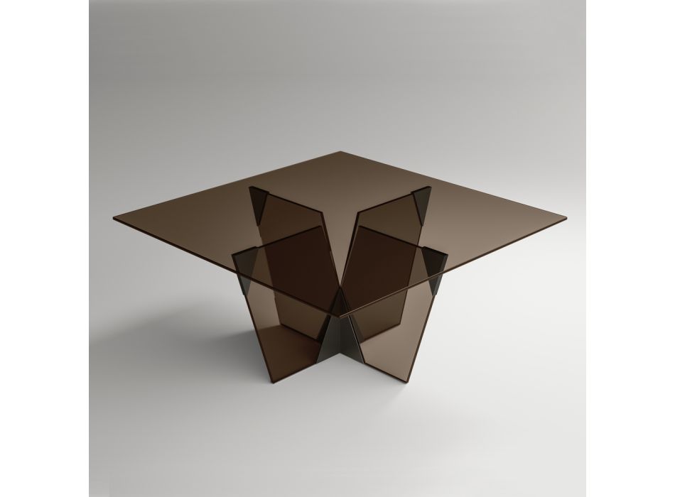 Esstisch mit quadratischer Tischplatte und Glasfuß Made in Italy - Tiseo Viadurini