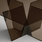 Esstisch mit quadratischer Tischplatte und Glasfuß Made in Italy - Tiseo Viadurini