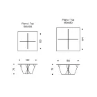 Esstisch mit quadratischer Tischplatte und Glasfuß Made in Italy - Tiseo Viadurini