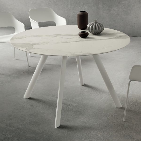 Esstisch mit runder laminamplatte made in italy - lingotto
