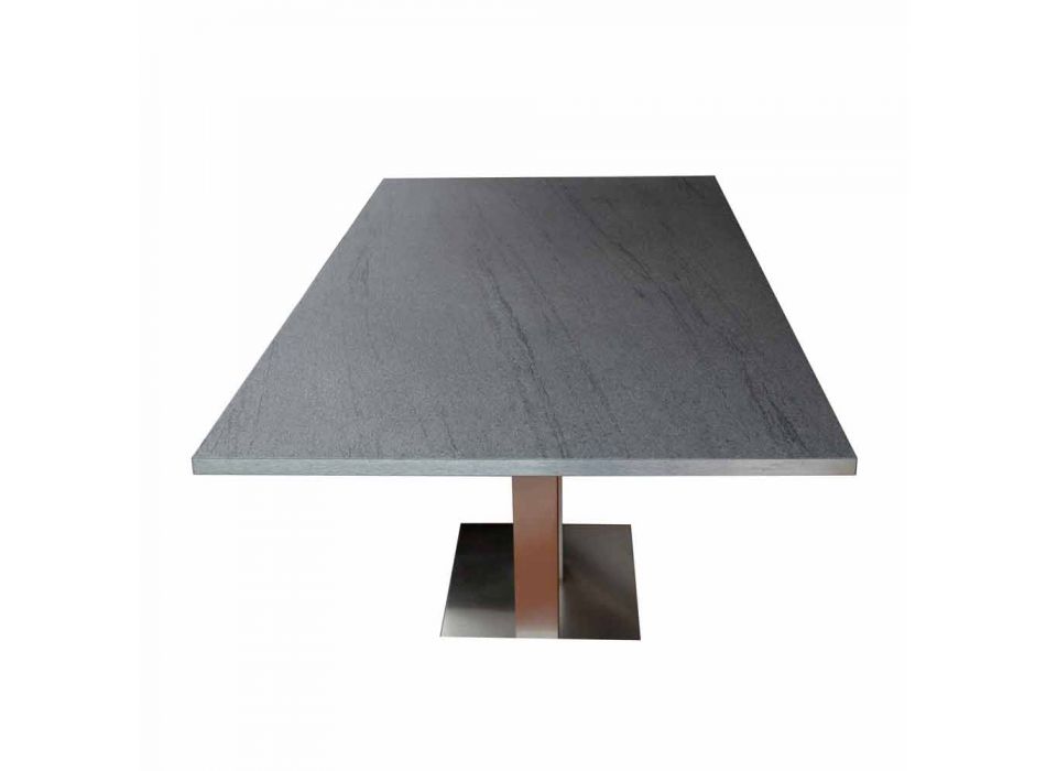 Design-Esstisch mit laminierter Steinplatte, 160x90cm, Newman