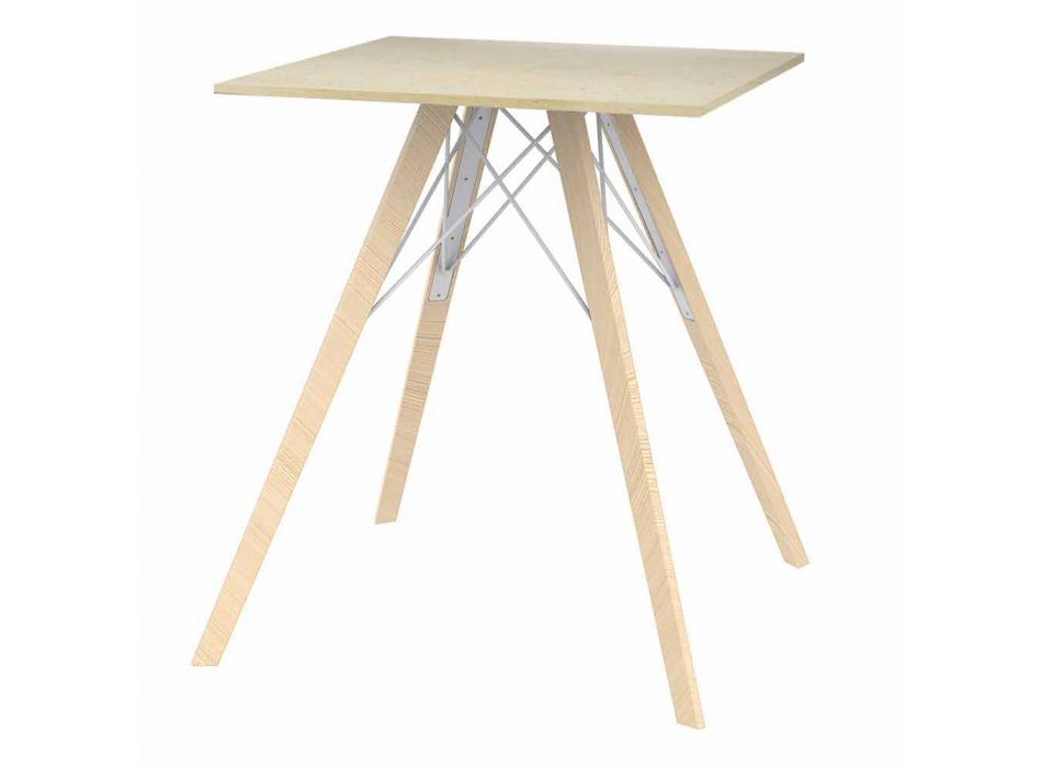 Design Esstisch aus Holz und quadratischem Dekton 4 Stück - Faz Wood von Vondom