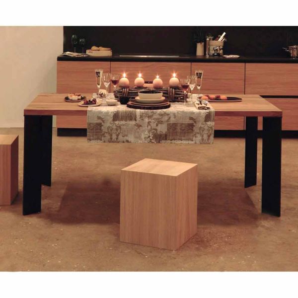Design esstisch in natürlichen nussbaum design, l200xp100cm, yvonne