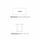 Modernes Design Esstisch 100x200 cm in Holz und Metall Flora Viadurini