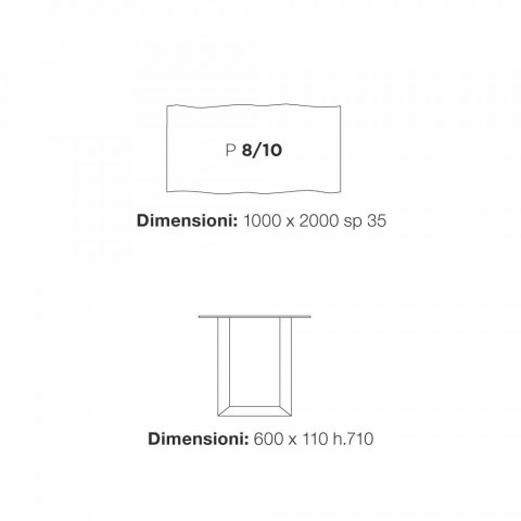 Esstisch 100x200cm aus Holz und Metall in modernem Design Flora