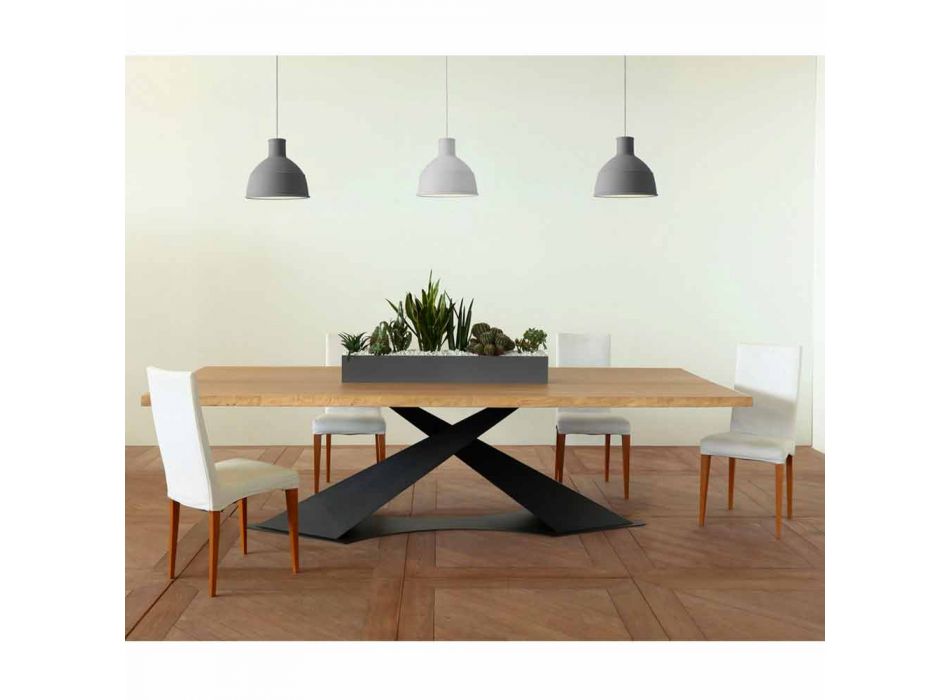 Esstisch im modernen Design mit Elliot-Tischplatte aus italienischer Eiche Viadurini
