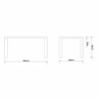 Modernes Design Esstisch in Eiche massiv, L160xP90cm, Loran Viadurini