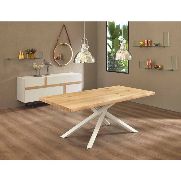 Design esstisch aus holz und metall made in italy - skipper