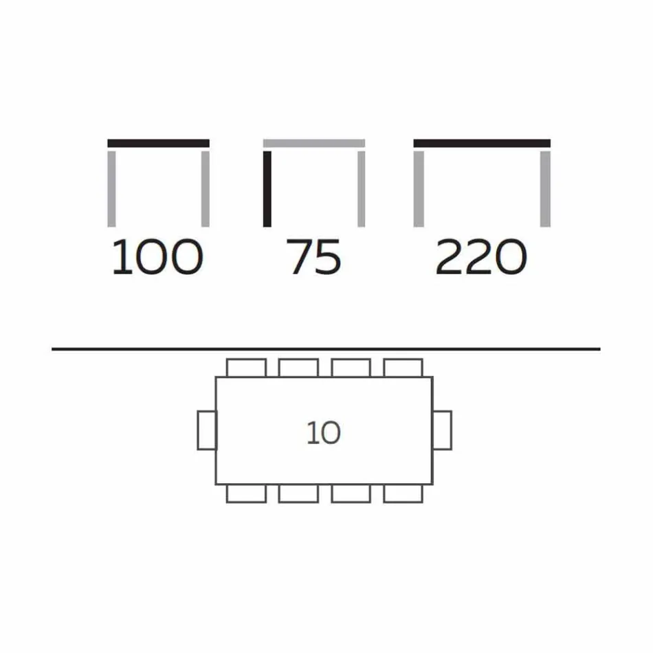 Esstisch in modernem Design aus Gres und Esche Made in Italy - Charol Viadurini