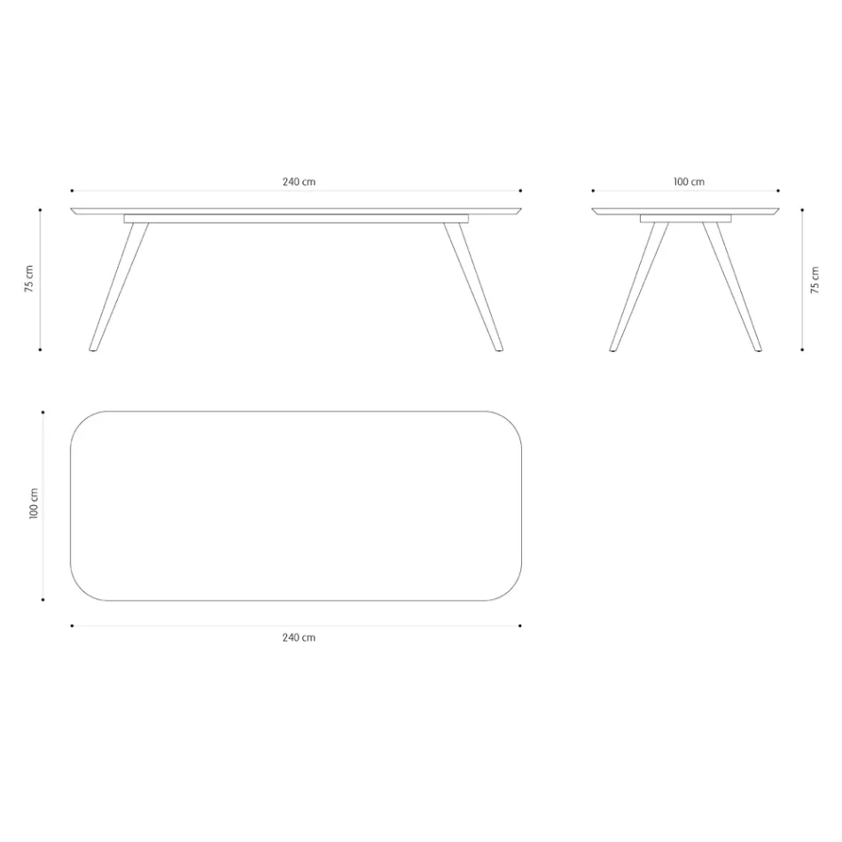 Hochwertiger Esstisch mit Eschenholzplatte, hergestellt in Italien – Ulma Viadurini