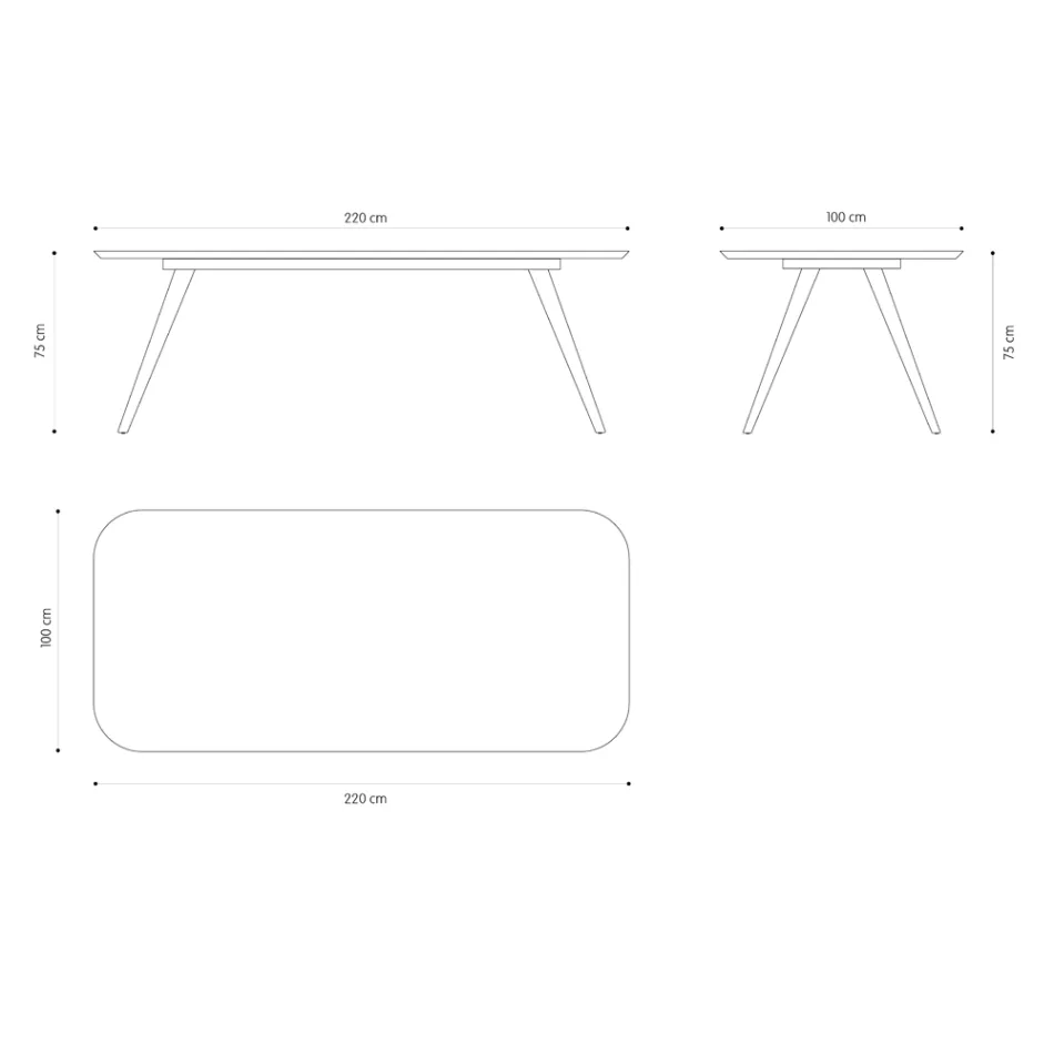 Hochwertiger Esstisch mit Eschenholzplatte, hergestellt in Italien – Ulma Viadurini