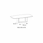 Emperador Keramik und Bronze Metall Esstisch Made in Italy - Dunkelbraun Viadurini