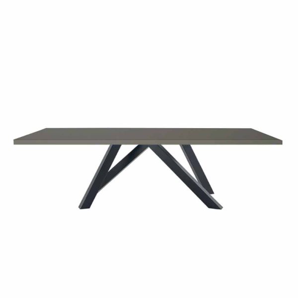 Esstisch aus grauem fenix und lackiertem stahl made in italy - settimmio