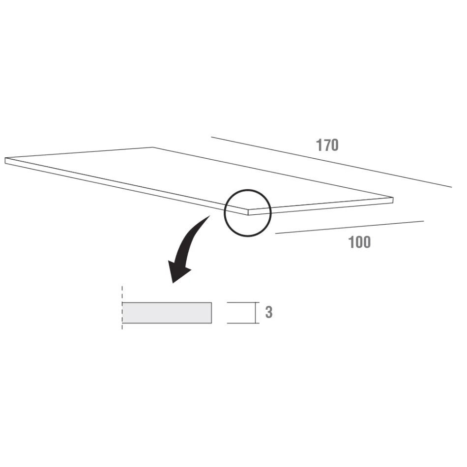 HPL-Esstisch mit Metallgestell, hergestellt in Italien, Precious - Carlino Viadurini