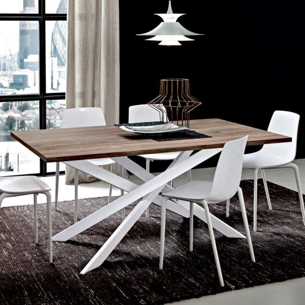 Hpl esstisch mit metallfuß made in italy, precious - carlino