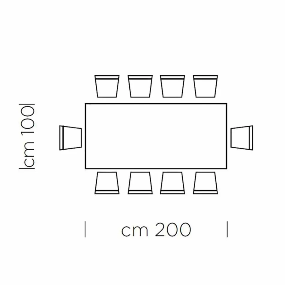 Esstisch aus HPL-Laminat und feinem Made in Italy-Stahl - Settimmio Viadurini