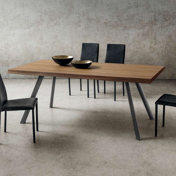 Esstisch aus holz und aluminium made in italy, precious - lingotto