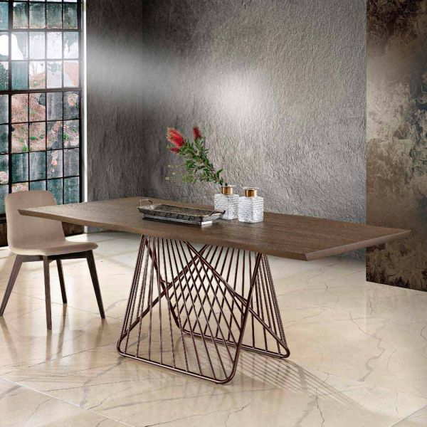 Moderner esstisch aus furnierholz made in italy