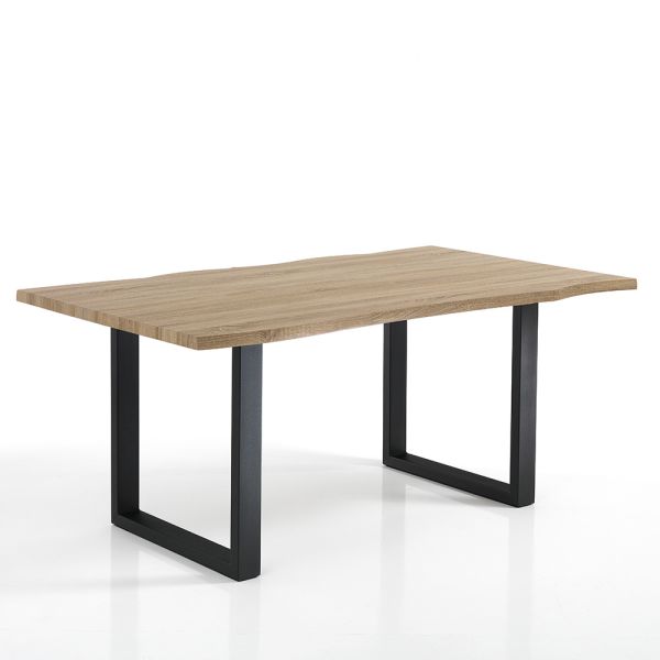 Esstisch aus mdf mit beinen aus schwarz lackiertem stahl - cheetah