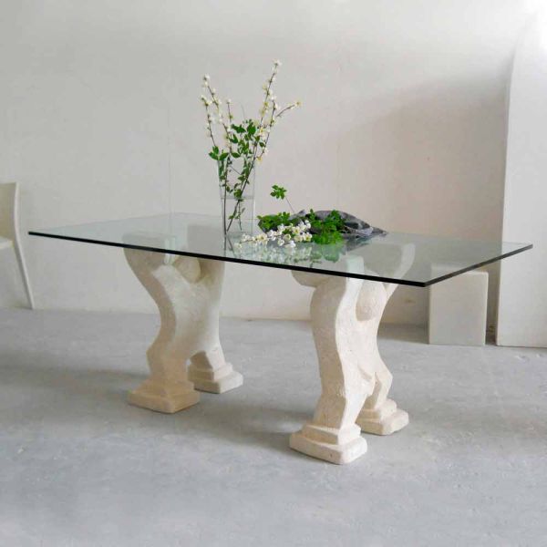Esstisch aus stein und kristall in modernem design medusa