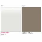 Esstisch aus weißem Glas und lackiertem Metall Made in Italy - Brooch Viadurini