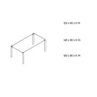 Esstisch aus Glas und Beine aus Eiche oder Nussbaum Canaletto - Aschio Viadurini