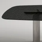 Italienischer Design-Esstisch aus Fusingglas in Bronze oder Rauchgrau - Moro Viadurini