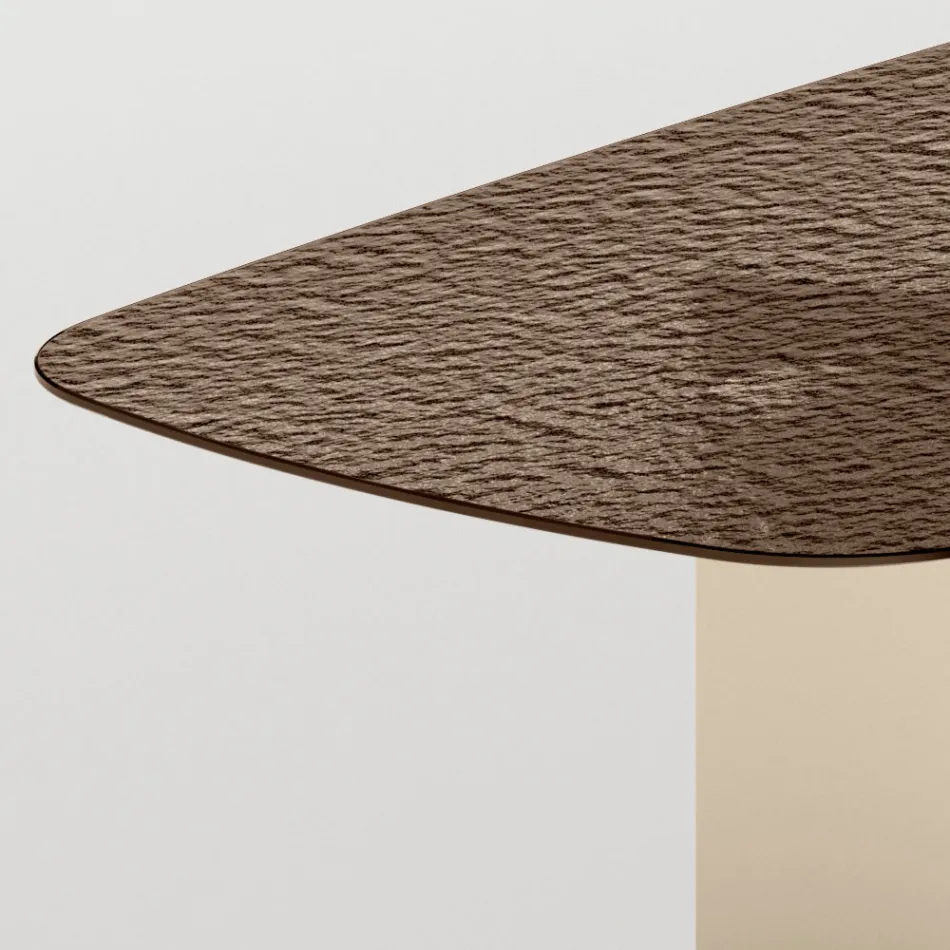 Italienischer Design-Esstisch aus Fusingglas in Bronze oder Rauchgrau - Moro Viadurini