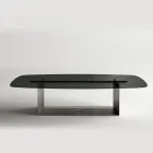 Italienischer Design-Esstisch aus Fusingglas in Bronze oder Rauchgrau - Moro Viadurini