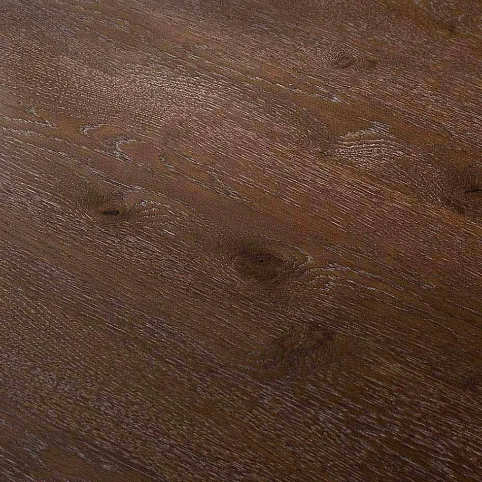 Moderner Esstisch 100x200cm in Holz mit Flora Glasbeinen Viadurini