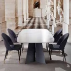 Moderner Esstisch mit Steinzeugplatte aus Porzellan - Meduno Viadurini