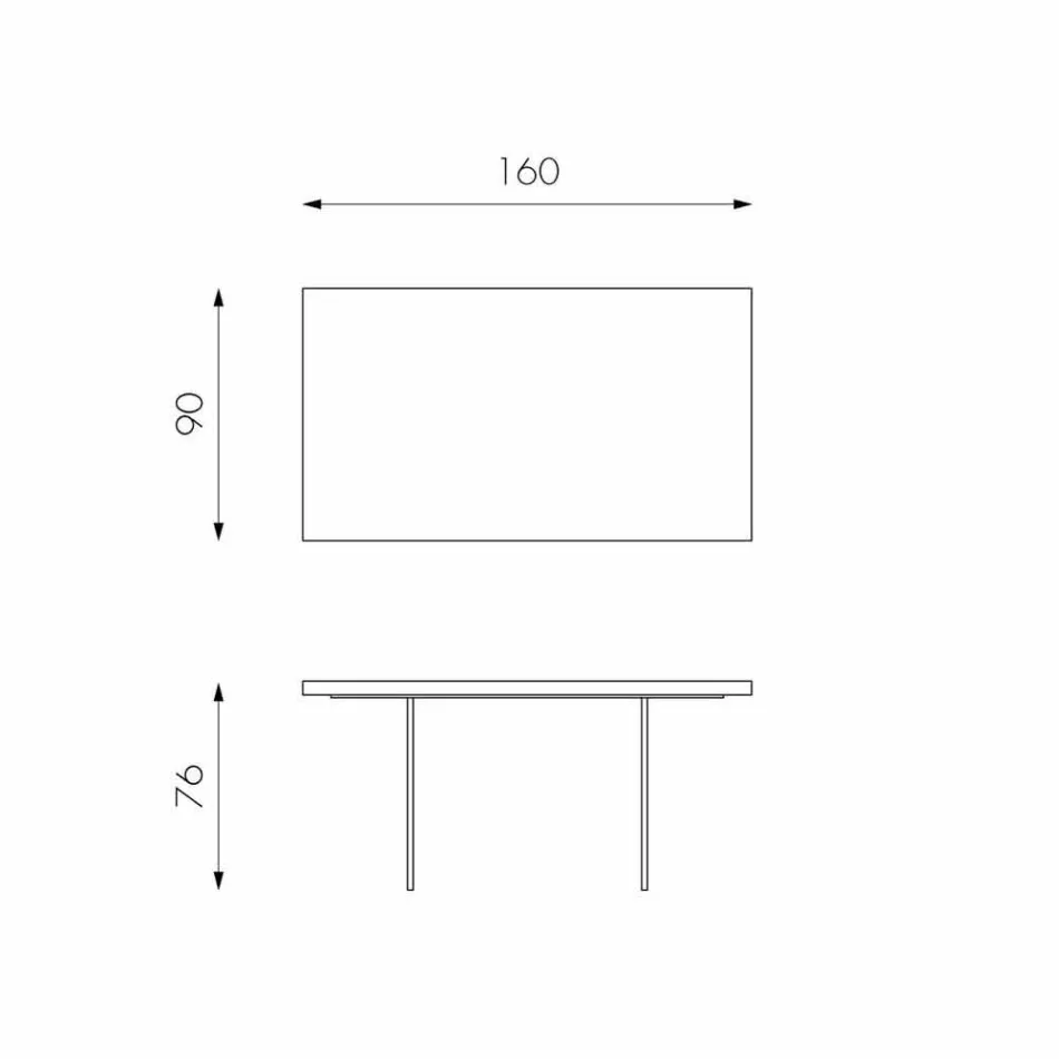 Moderner Esstisch in Eiche Furnier, Nico Glasbeine Viadurini