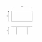 Moderner Esstisch in Eiche Furnier, Nico Glasbeine Viadurini