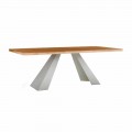 Esstisch aus Holz und Weißmetall, Hochwertig Made in Italy - Miuca