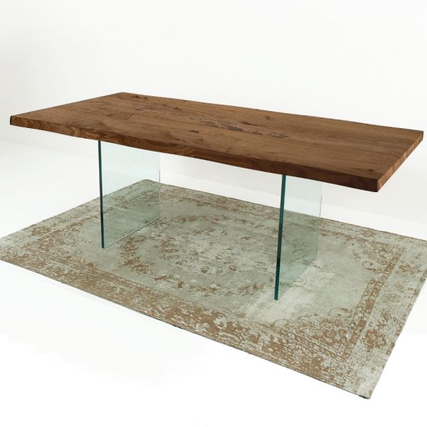 Moderner esstisch aus furnierholz und glas made in italy – strappo