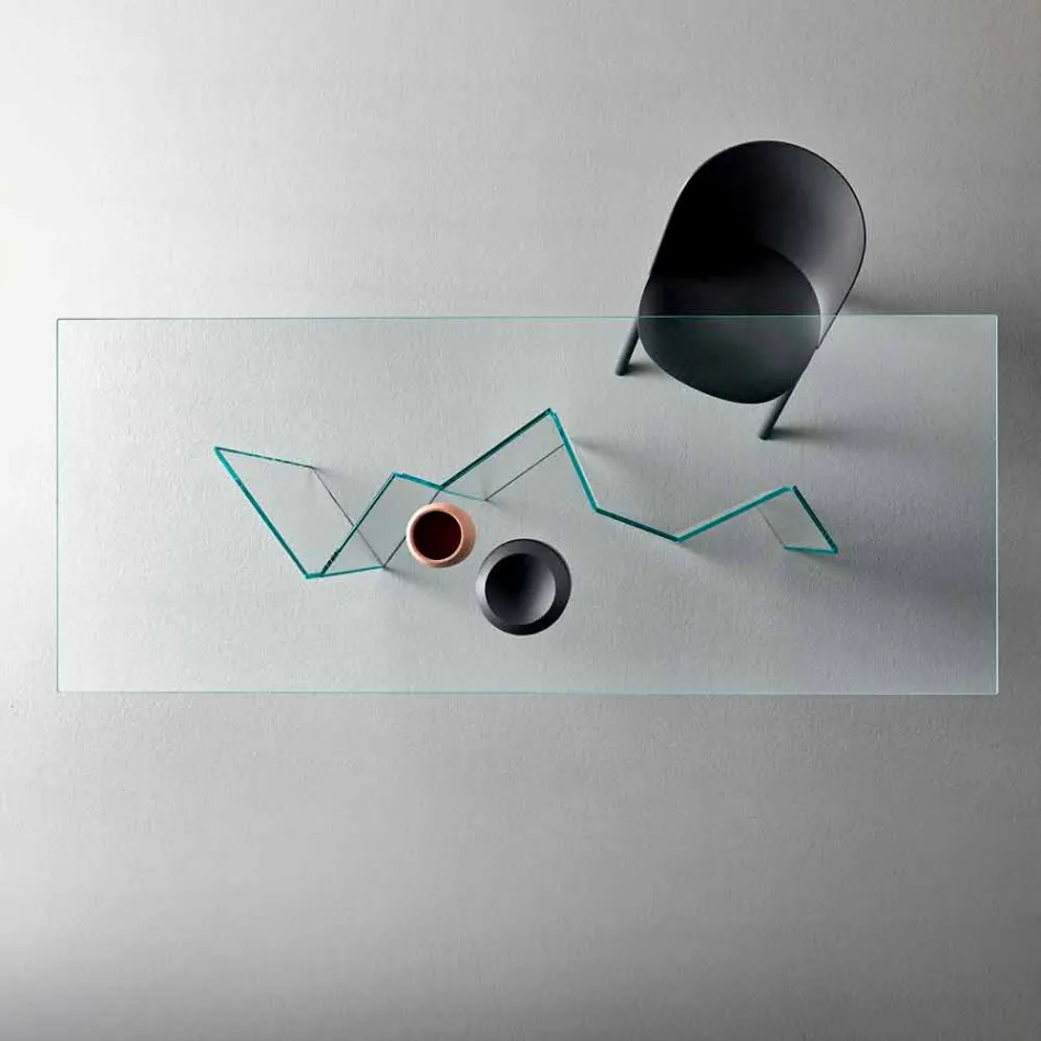 Moderner Esstisch aus extraleichtem oder geräuchertem Glas Made in Italy - Zufällig Viadurini