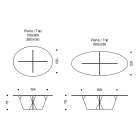 Ovaler Esstisch mit Glasplatte und Untergestell Made in Italy - Tiseo Viadurini