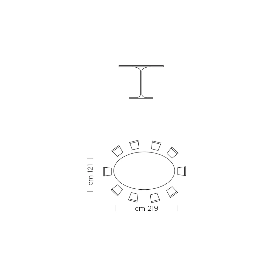Ovaler Esstisch mit luxuriöser, in Italien hergestellter Fenix-Platte – Dollars Viadurini