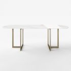 Ovaler Esstisch aus Feinsteinzeug und Metall Made in Italy - Emilio Viadurini
