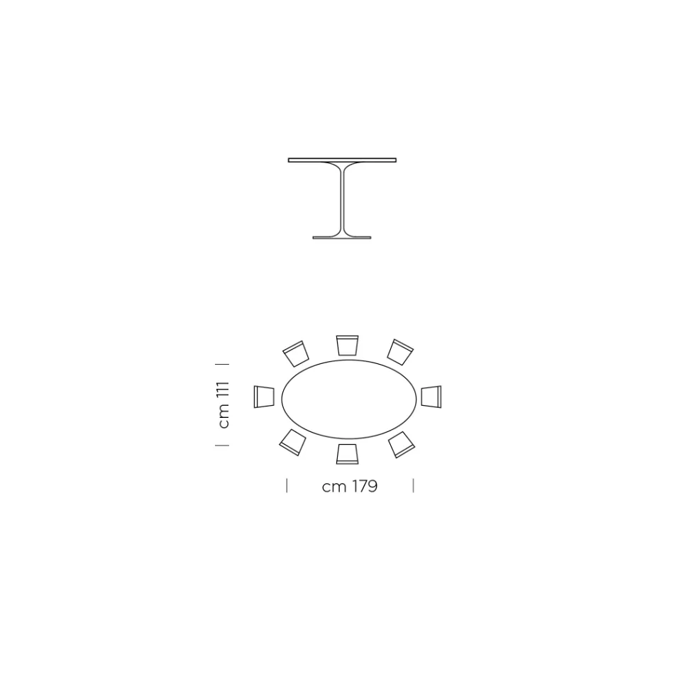 Ovaler Esstisch aus Laminat und Aluminium, hergestellt in Italien, Precious - Dollars Viadurini