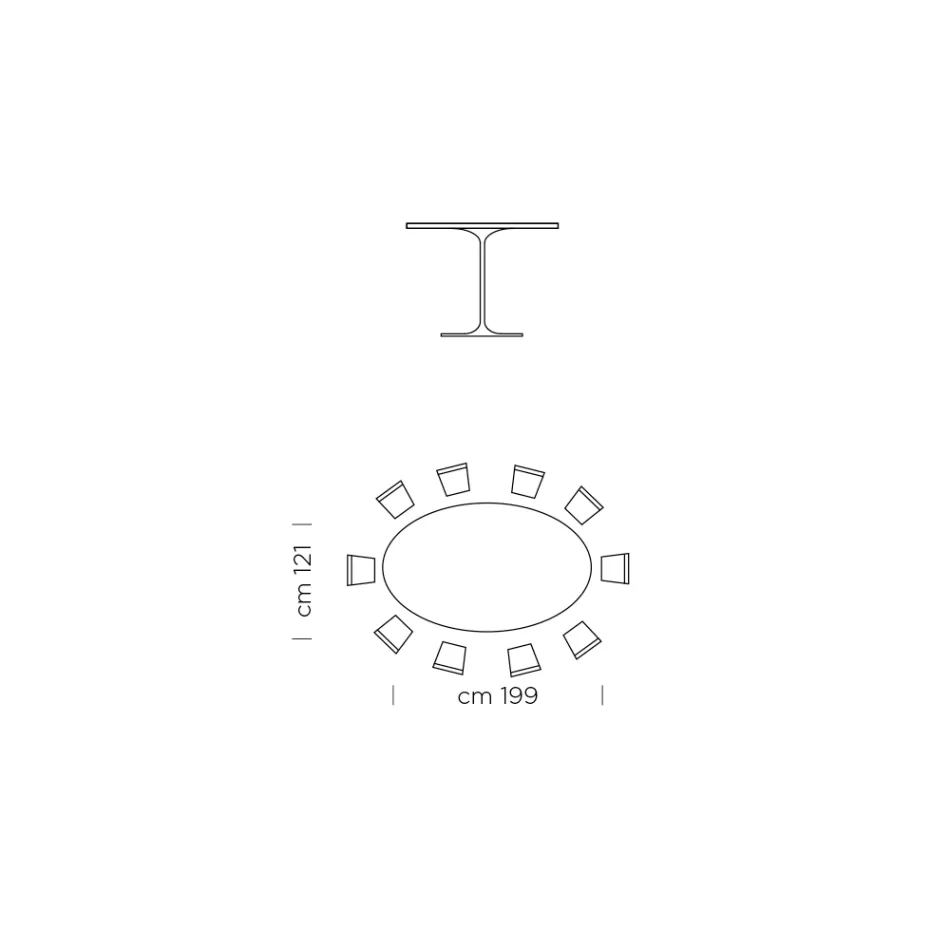 Ovaler Esstisch aus Laminat und Aluminium, hergestellt in Italien, Precious - Dollars Viadurini