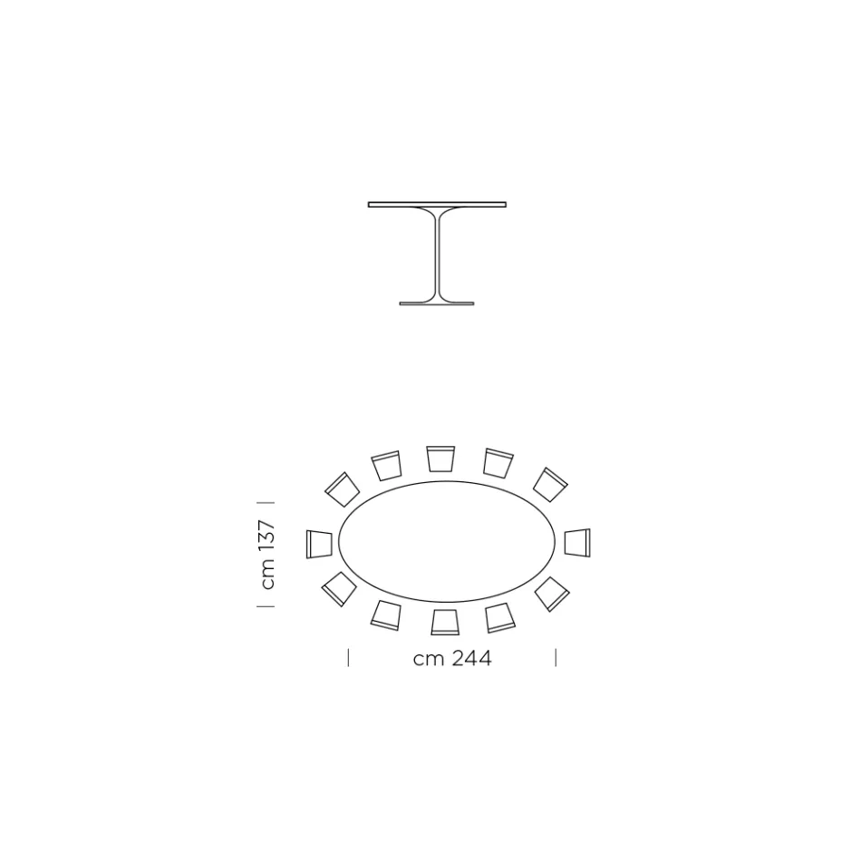Ovaler Esstisch aus Laminat und Aluminium, hergestellt in Italien, Precious - Dollars Viadurini