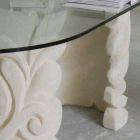 oval Esstisch in Stein und modernes Design Kristall Aden Viadurini